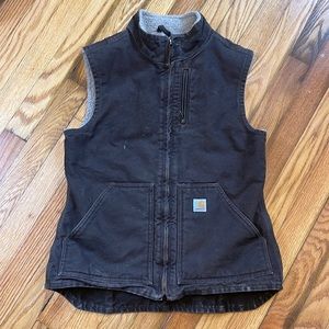 Carhartt Womens dark brown sherpa duck vest XS
